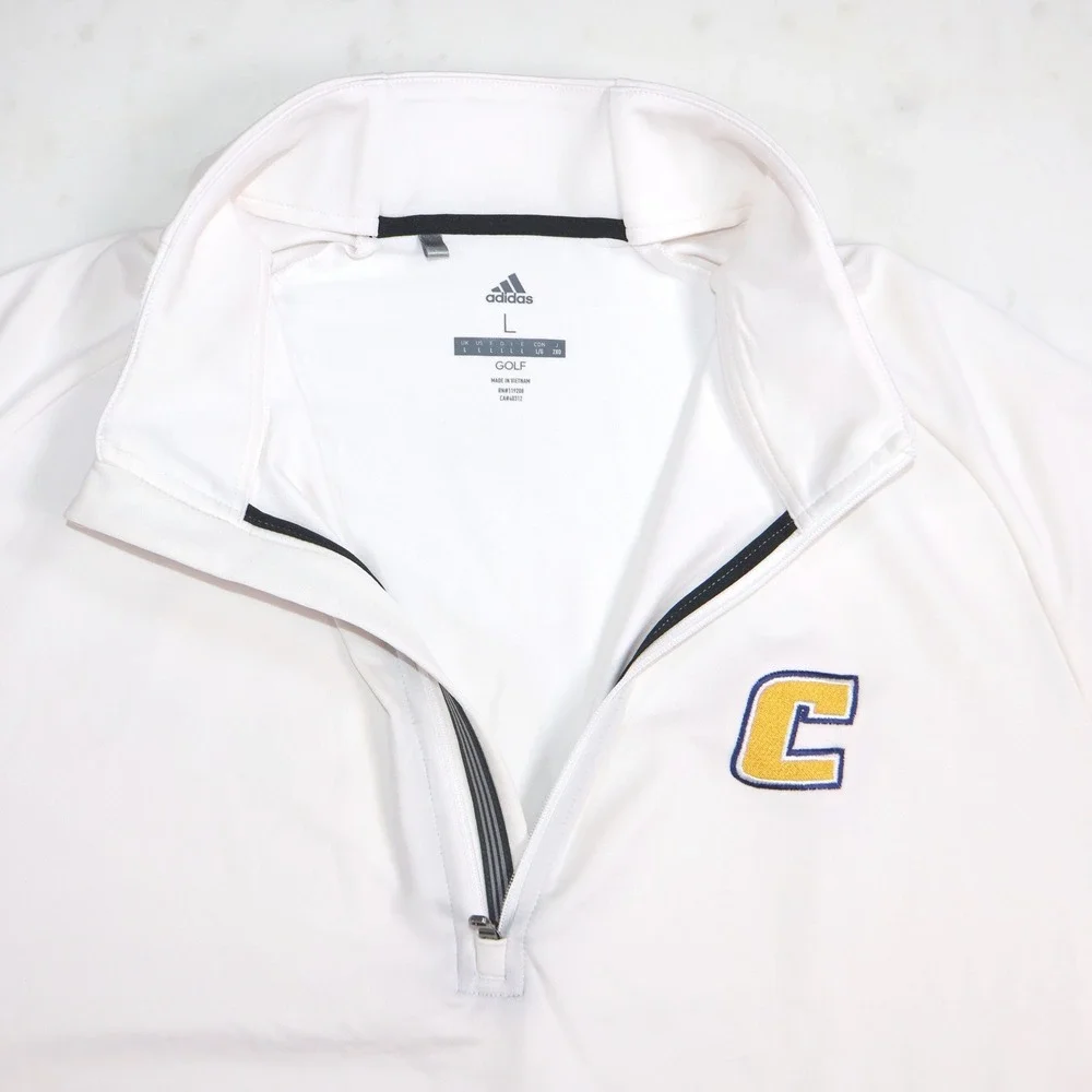 Adidas Golf UT Chattanooga White Quarter Zip Pullover Embroidered Logo Size L